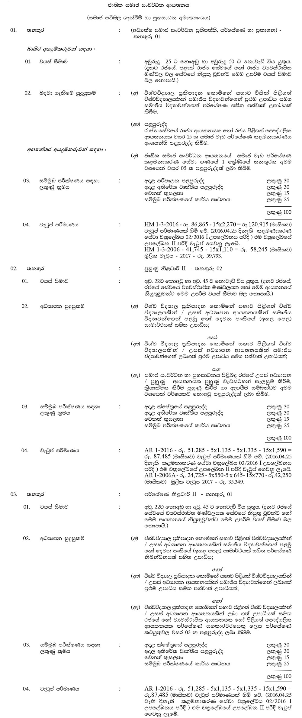 Director, Training Officer, Research Officer, Research Assistant, Translator, Audio Visual Technician, Hostel Keeper - National Institute of Social Development